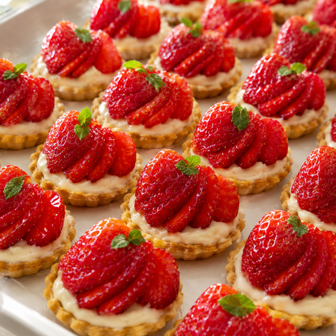 Tartelettes aux fraises et menthe fraîche